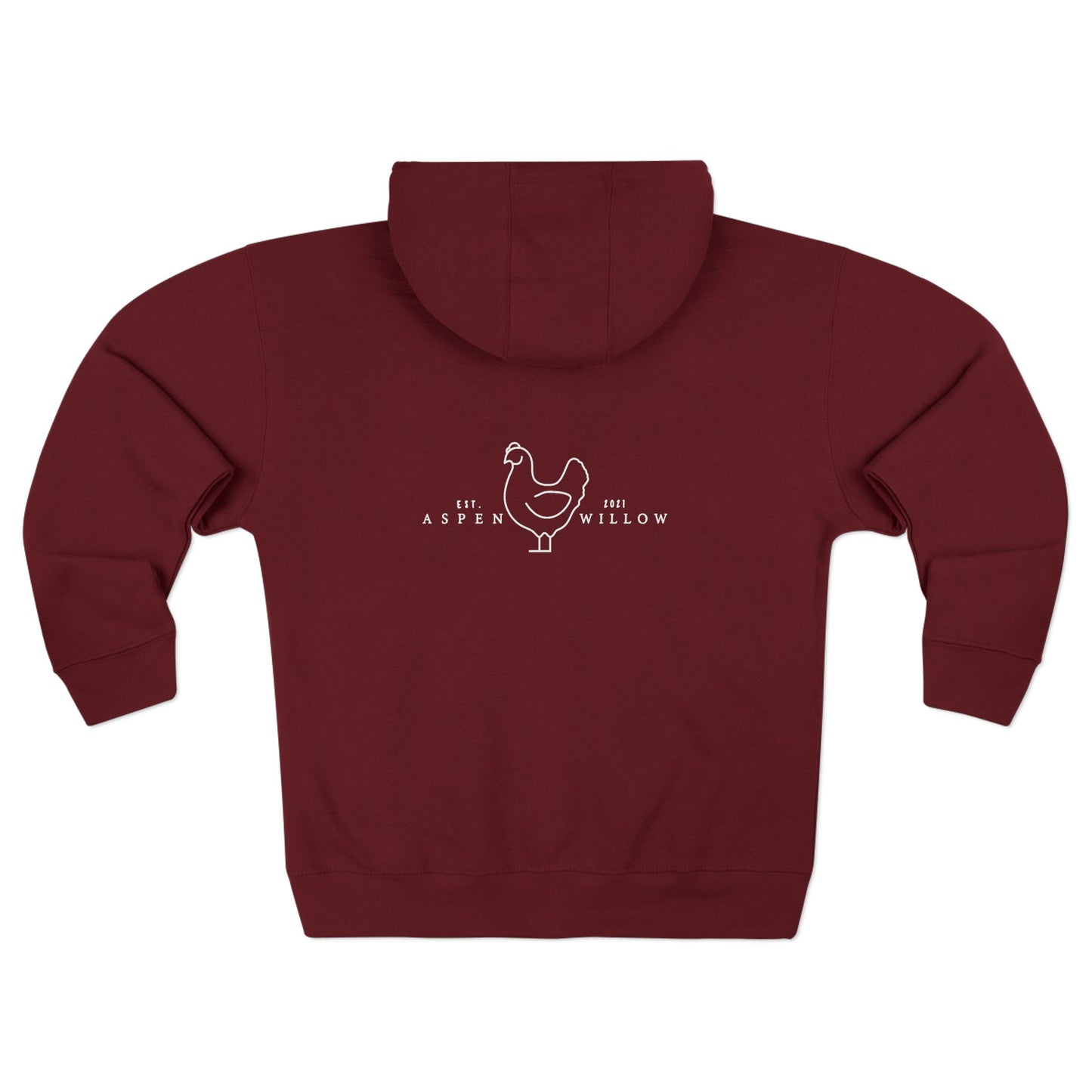 Aspen Willow Homestead Zip Hoodie With Rooster