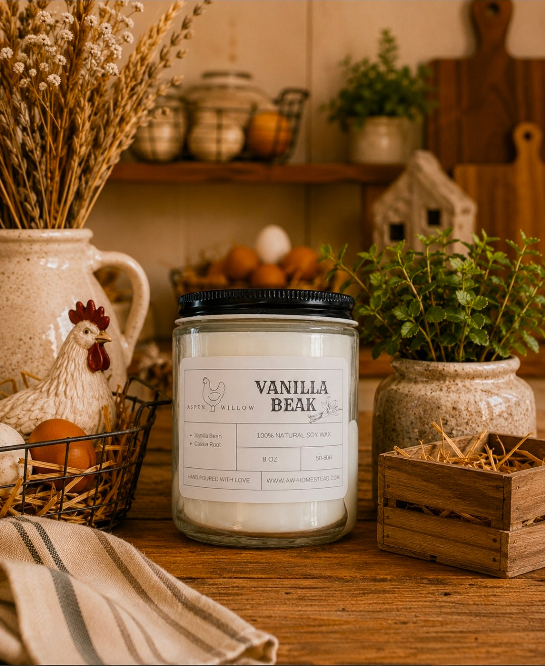 VANILLA BEAK Soy Wax Candle