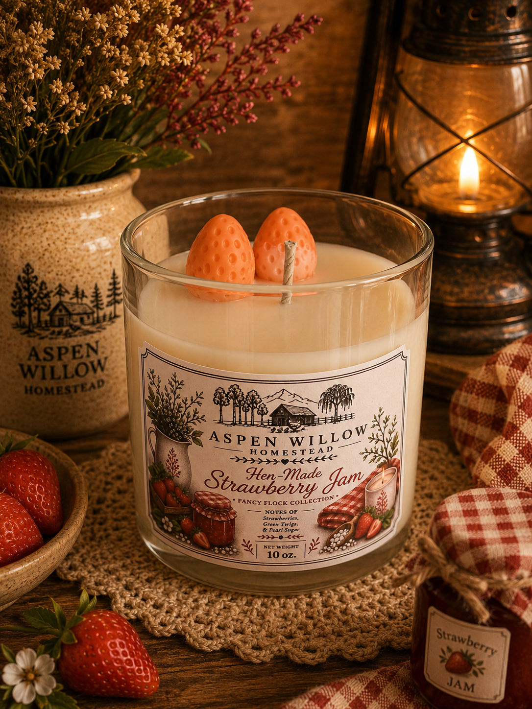 Hen-Made Strawberry Jam - Soy Wax Candle
