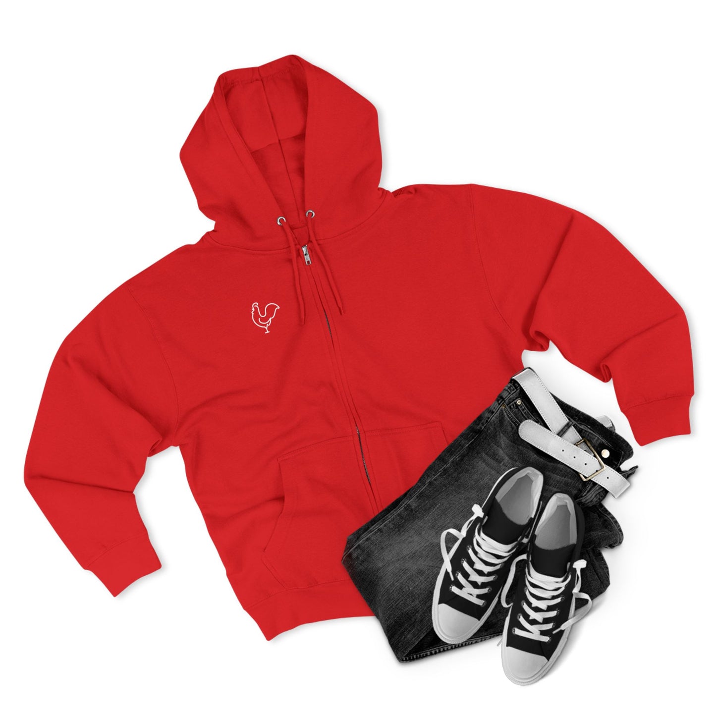 Aspen Willow Homestead Zip Hoodie With Rooster