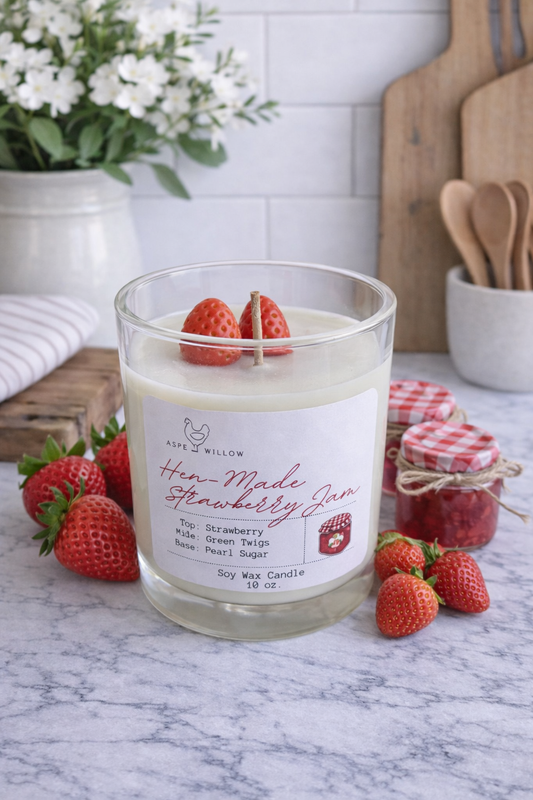 Hen-Made Strawberry Jam - Soy Wax Candle