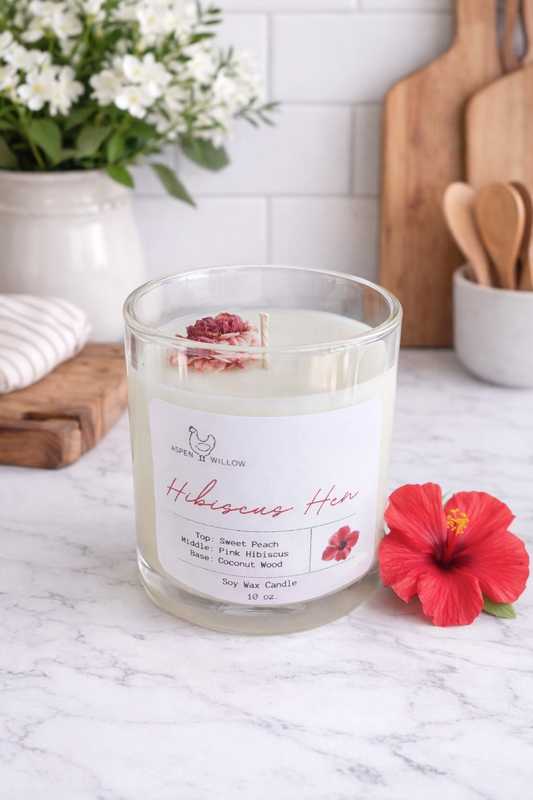 Hibiscus Hen - Soy Wax Candle
